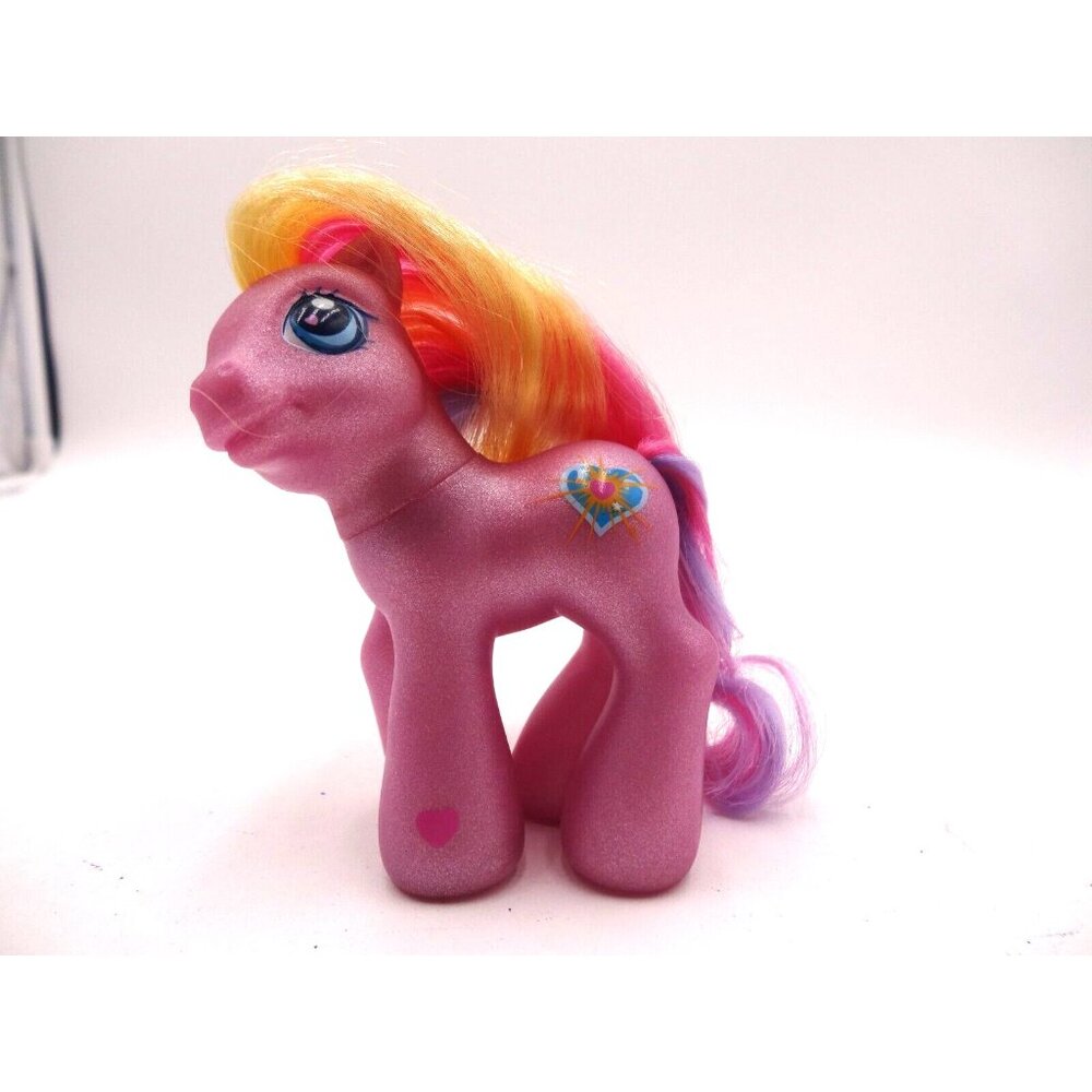 My Little‎ Pony 2002 Sunsparkle Pink With Rainbow Hair Heart  MLP